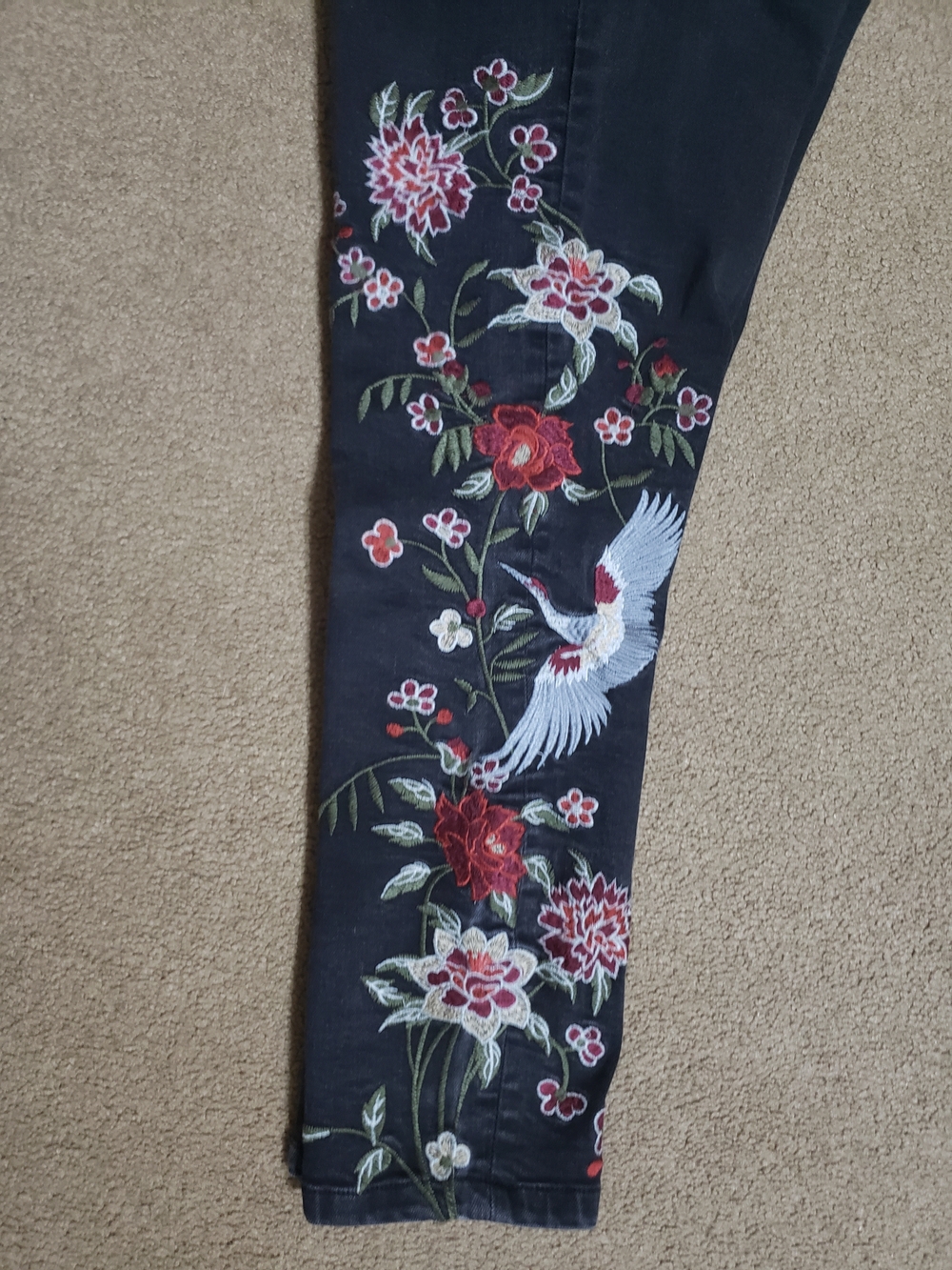 Nanette Lepore - Dark Skinny Jeans with Beautiful Embroidery - Picture 6 of 15